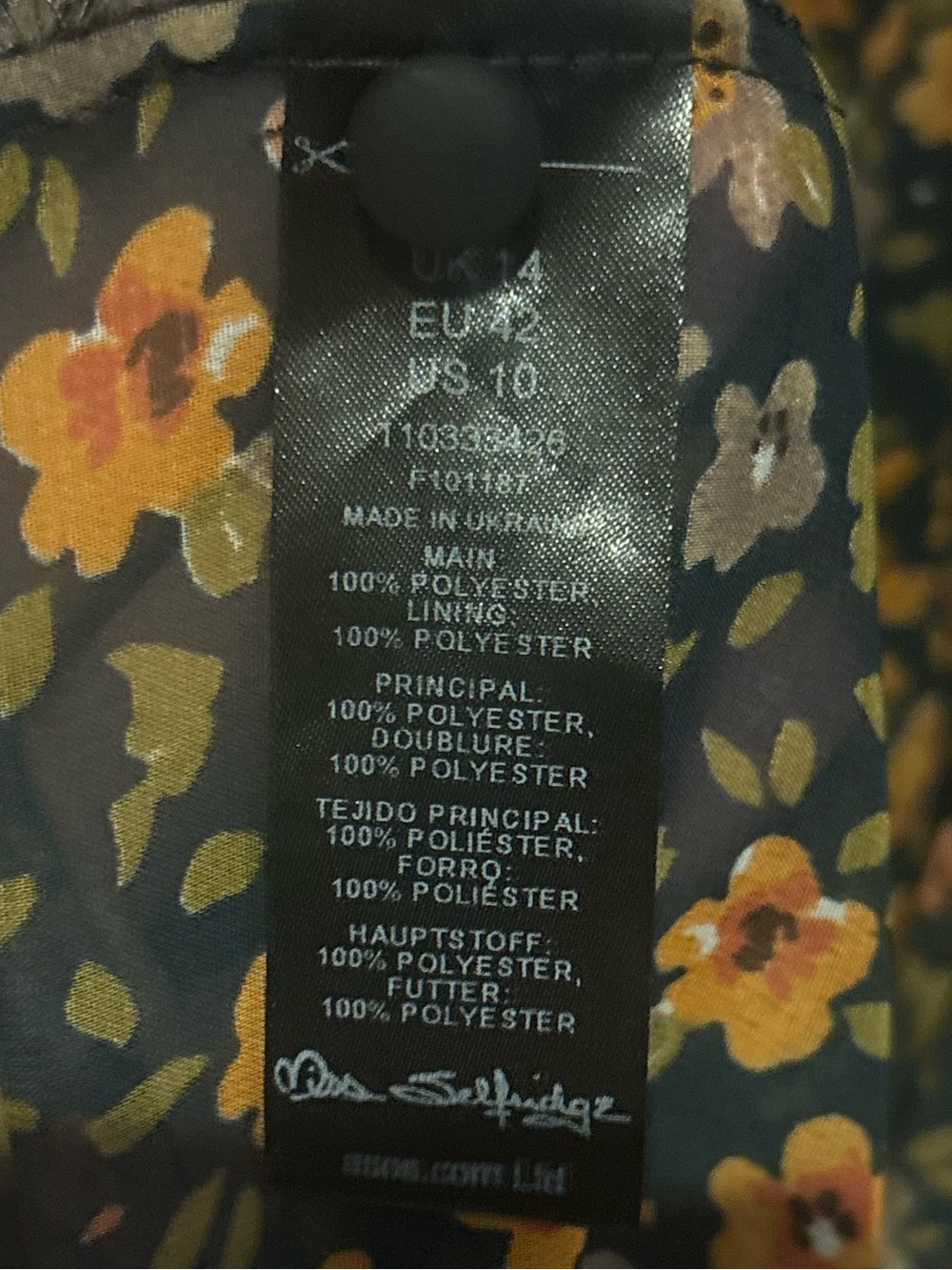 Miss Selfridge Floral Chiffon Midi Dress Size 10 - Picture 5 of 5